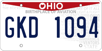 OH license plate GKD1094