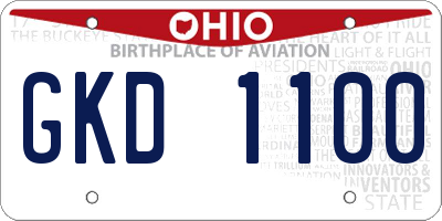 OH license plate GKD1100