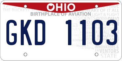 OH license plate GKD1103