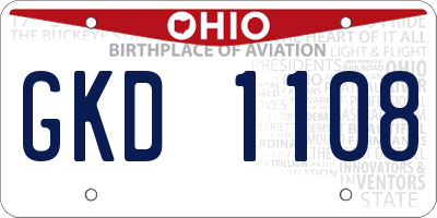 OH license plate GKD1108
