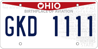 OH license plate GKD1111