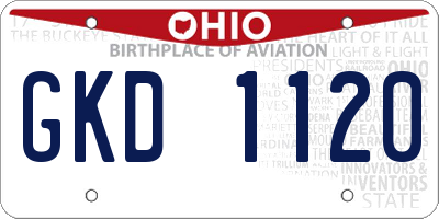 OH license plate GKD1120