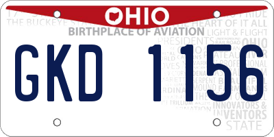 OH license plate GKD1156