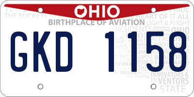OH license plate GKD1158