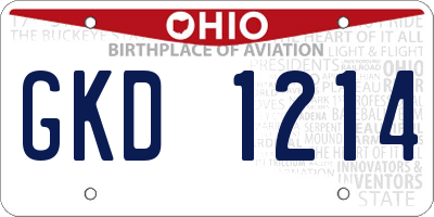 OH license plate GKD1214