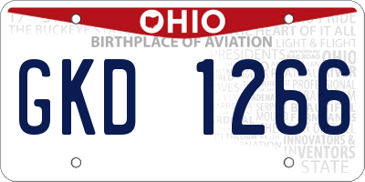 OH license plate GKD1266