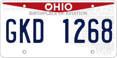 OH license plate GKD1268