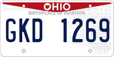 OH license plate GKD1269