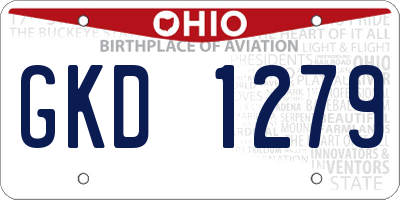 OH license plate GKD1279