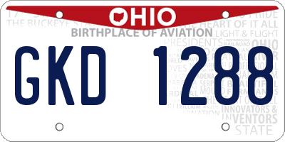 OH license plate GKD1288