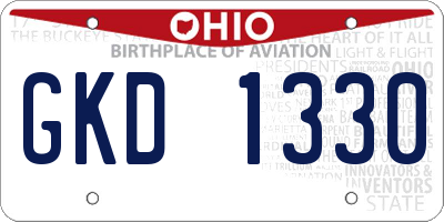 OH license plate GKD1330
