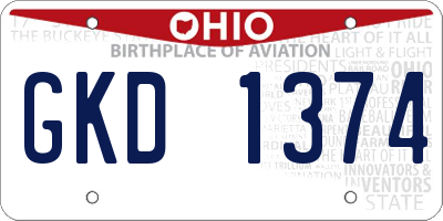 OH license plate GKD1374