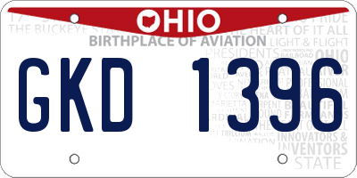 OH license plate GKD1396