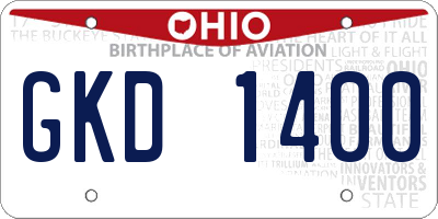 OH license plate GKD1400