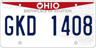 OH license plate GKD1408