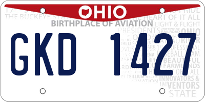 OH license plate GKD1427