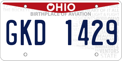 OH license plate GKD1429