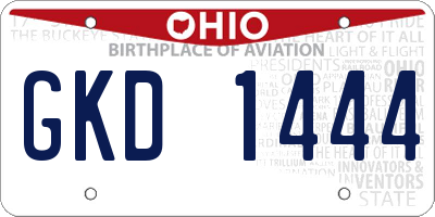 OH license plate GKD1444