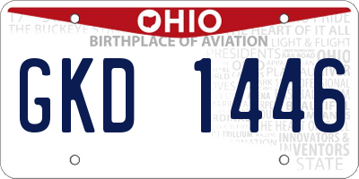 OH license plate GKD1446