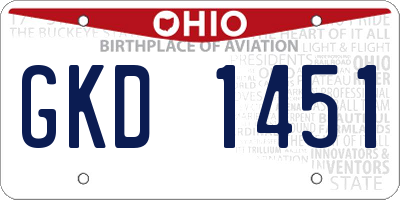 OH license plate GKD1451
