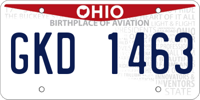OH license plate GKD1463
