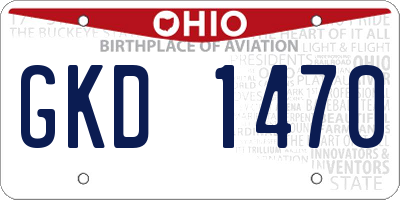 OH license plate GKD1470
