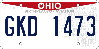 OH license plate GKD1473