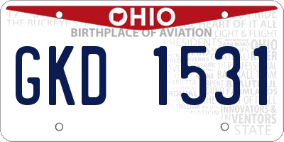 OH license plate GKD1531