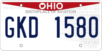 OH license plate GKD1580