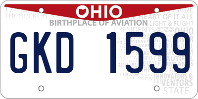 OH license plate GKD1599