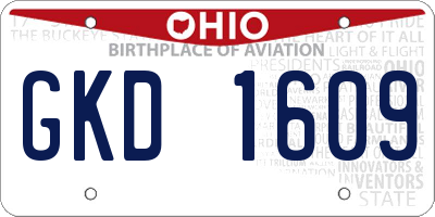 OH license plate GKD1609