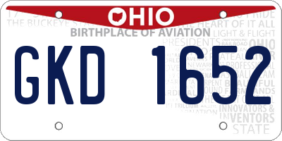 OH license plate GKD1652