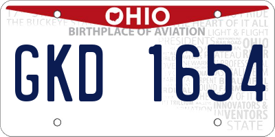 OH license plate GKD1654