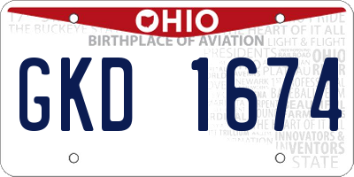 OH license plate GKD1674