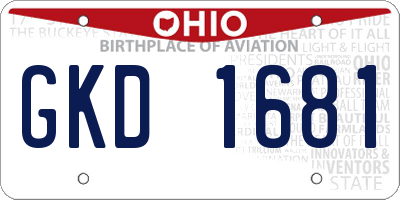 OH license plate GKD1681