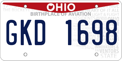 OH license plate GKD1698