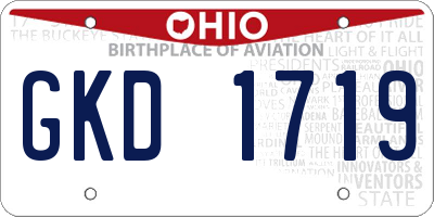 OH license plate GKD1719