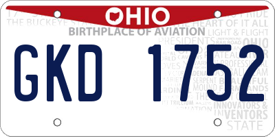 OH license plate GKD1752