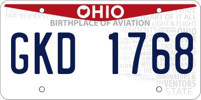 OH license plate GKD1768