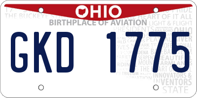 OH license plate GKD1775