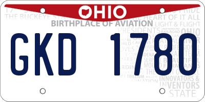OH license plate GKD1780
