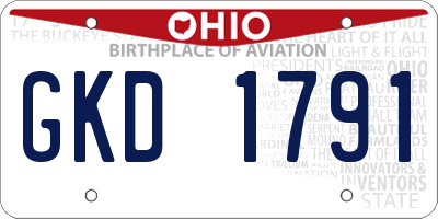 OH license plate GKD1791