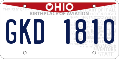 OH license plate GKD1810