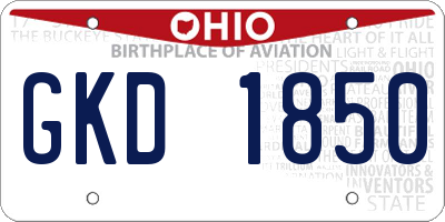 OH license plate GKD1850