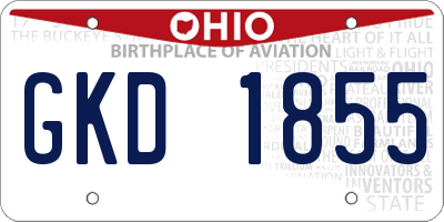 OH license plate GKD1855
