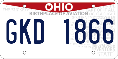 OH license plate GKD1866