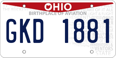OH license plate GKD1881