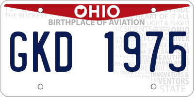OH license plate GKD1975