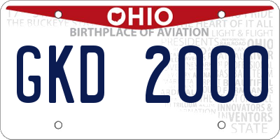 OH license plate GKD2000