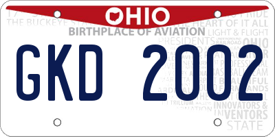 OH license plate GKD2002